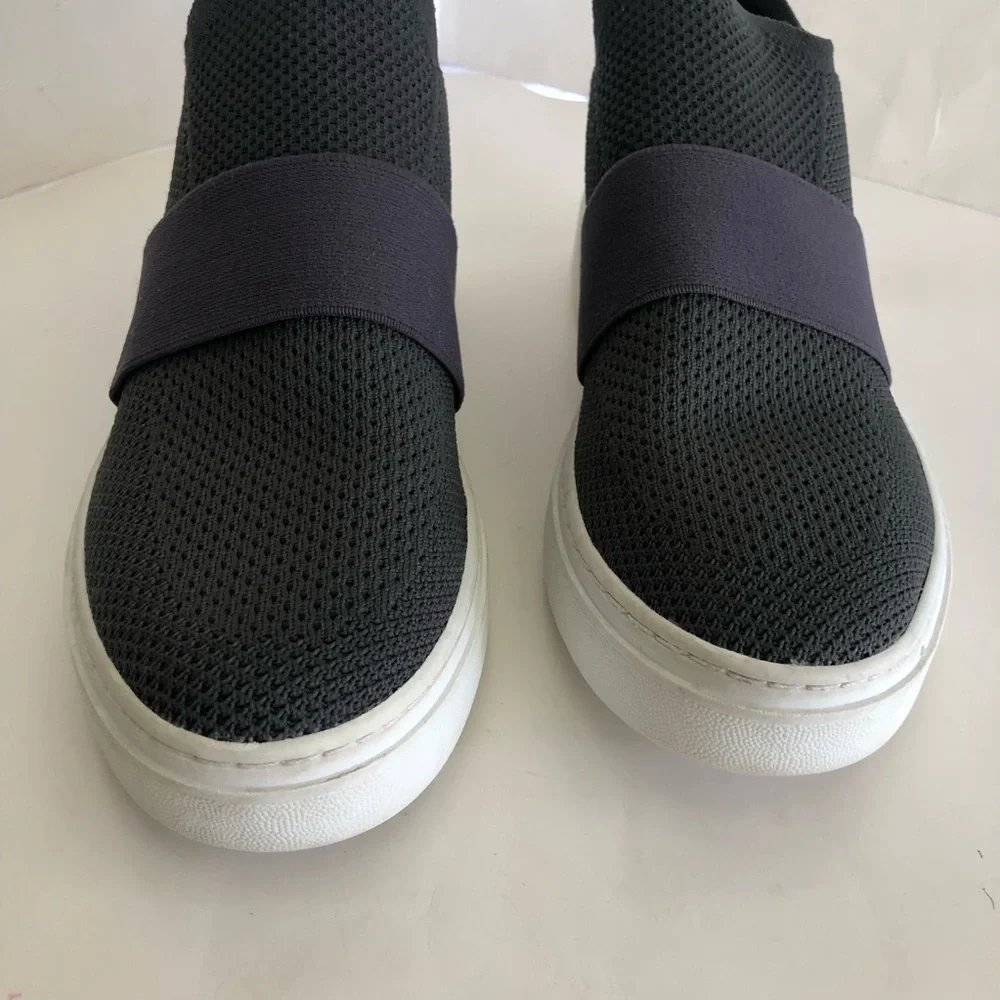 EILEEN FISHER Pari Platform In Graphite Slip-On Knit Sneakers Size 8